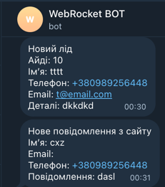 Notification in Telegram